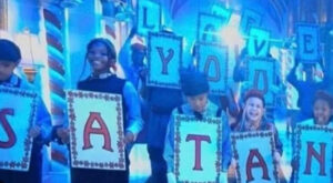 Disney Christmas Show Has Kids Holding Up Sign Saying "WE LOVE YOU SATAN"