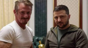 Volodymyr Zelensky Accepts Oscar From Sean Penn as Ukraine War Continues