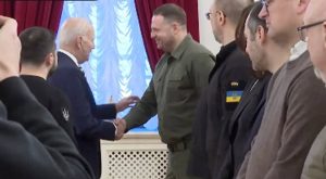 Biden Babbles Nonsense during Ukraine Speech, Awkwardly Grabs Man's Bicep - WATCH