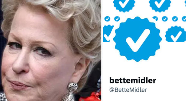 Bette Midler Changes Twitter Profile to Giant Blue Tick in Response to Losing Verification