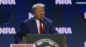 Trump Pledges Tax Credits for Teachers Who Take Up Arms Training during NRA Speech