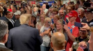 Crowd Goes Ballistic as Trump Enters Iowa Restaurant We Love You President Trump