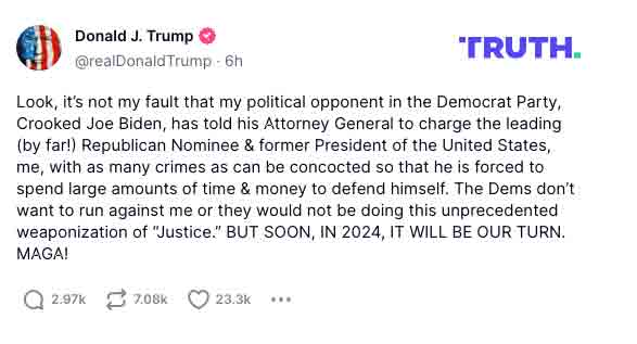 Trump indictment election post 3 1