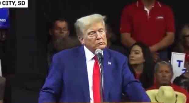 Trump Breaks Down at South Dakota Rally While Describing Downfall of America under Biden