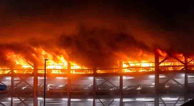 Electric Vehicles Explode Causing Massive Blaze at Major UK Airport