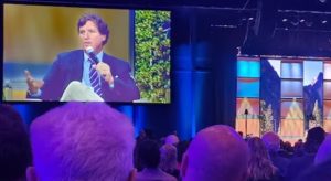 Crowd Erupts as Tucker Challenges CBC to Interview Him: 'I Dare You'