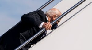 Biden Nearly Trips Twice on Air Force One Stairs
