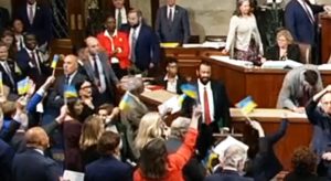 House Democrats Torched for Waving Ukrainian Flags after Passing Aid Bill